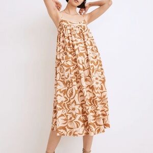 Madewell Linen-Blend Cami Midi Dress in Tropicale Floral